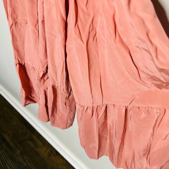 TIBI Women's Light Pink 100% Silk Ruffle Sleeveless Wide Leg Jumpsuit Size 0 - Picture 9 of 13